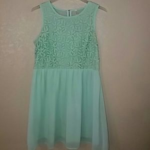 Xhilaration Mint Dress with Embroidered Flowers